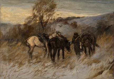 Undeutlich signiert   19. Jhdt. Winterlandschaft m