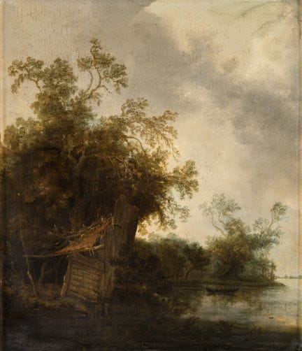 Holländische Schule   17. Jhdt. Flusslandschaft. Ö