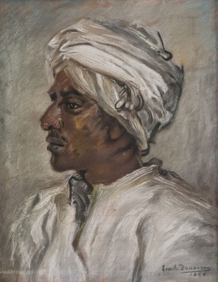 Signed indistinctly.   Dated 1920. Portrait of an 