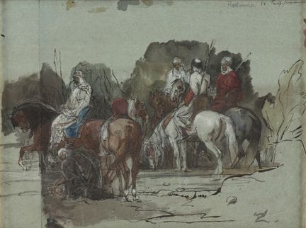 Französischer Meister   19. Jhdt. Araber-Reitertru