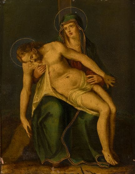 Unknown Master   17th-century Pietà. Oil on copper