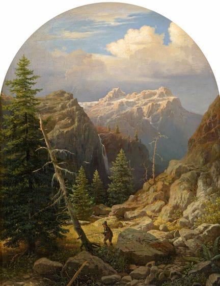 Monogramist “W”   19th century. Hunter in the Moun