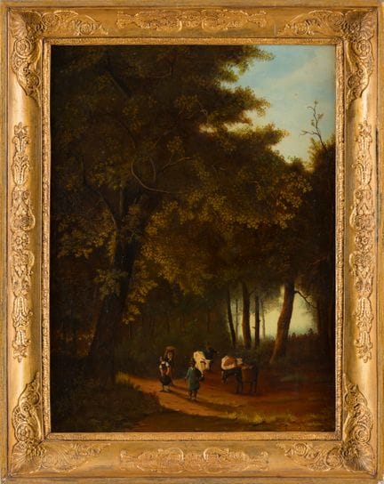Unknown Master   19th century. Wooded landscape wi