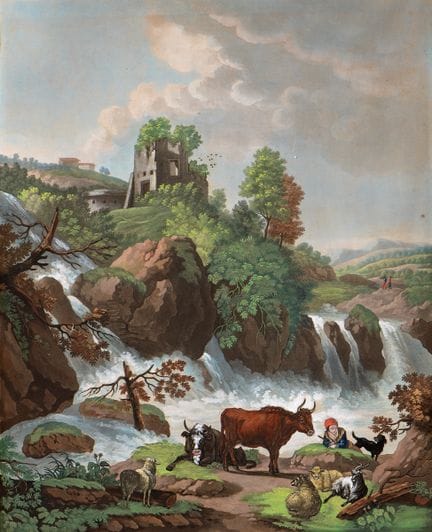 Two gouaches   Early 19th century. Pastoral scenes