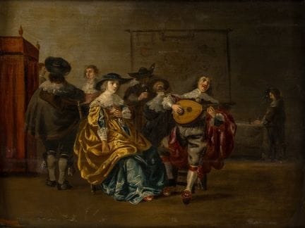 Scuola olandese   XVII secolo. Gruppo di musicisti