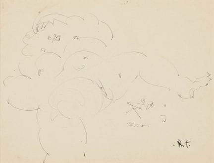133 罗杰·弗雷津（1927-2012）
《躺着的裸体》
墨水画，纸本，右下角有签名缩写
20 ×