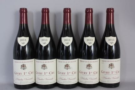 5 B GIVRY 1er CRU Rotwein (einige Etiketten weisen