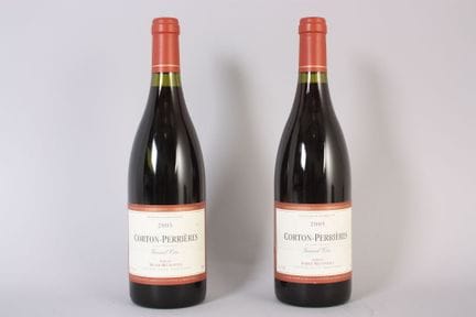 2 B CORTON-PERRIERES Red (Grand Cru) 1 label with 