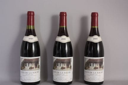 3 B CLOS DE LA ROCHE (Grand Cru), Etiketten leicht