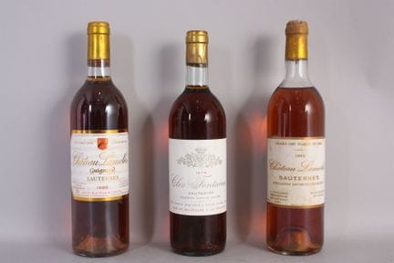 1 Flasche CLOS FONTAINE  Sauternes 1976 
1 Flasche