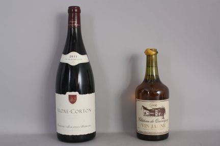 1 Flasche ALOXE-CORTON Rot (Etikett sehr leicht be