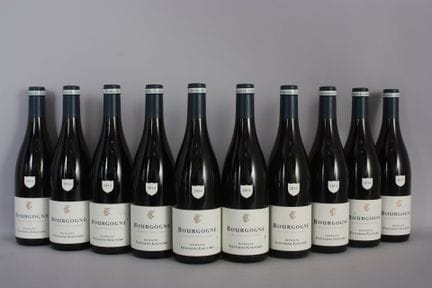 10 B BURGUND Rotwein (Etiketten leicht beschädigt,