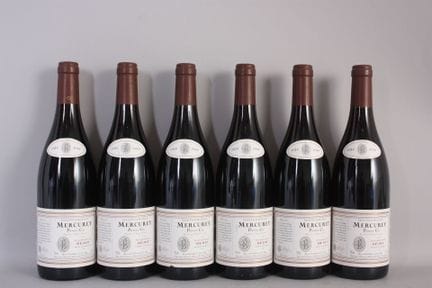 6 B MERCUREY PREMIER CRU Rotwein (1 Etikett mit 1 
