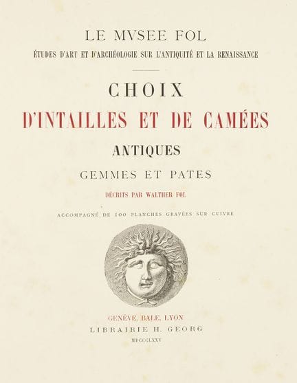 Fol, Walter. *Etudes d’Art et d’Archéologie sur l’