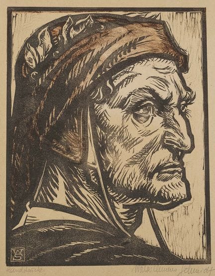 Schmidt, Walter Clemens (1890-1979). Dante, portra