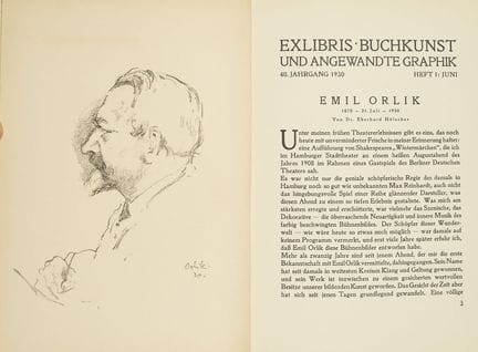 Exlibris Orlik. – E. Hölscher. Emil Orlik, 1870 – 
