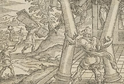 索利斯、维吉尔（1514-1562 年）。旧约》，15 卷。木刻，约 5.8:8.3 厘米，另一幅带