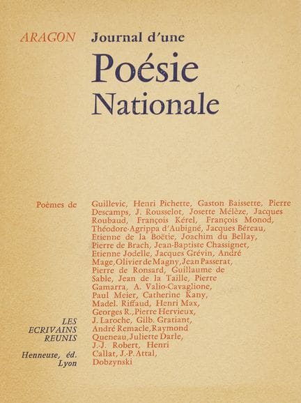 Aragon, Louis (1897-1982). Journal d’une Poésie Na