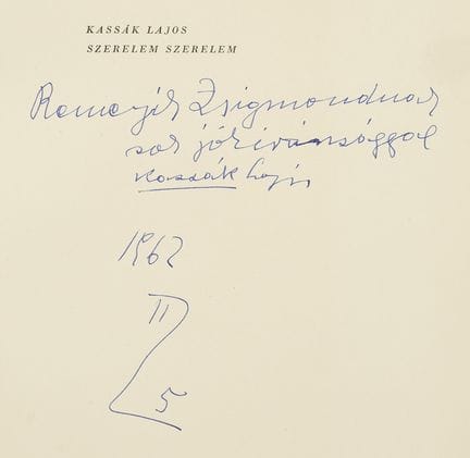 Kassák, Lajos. *Szerelem szerelem* (*Flirtation, F