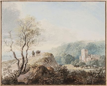 Pillement, Jean (1728-1808). Paysage de montagne :