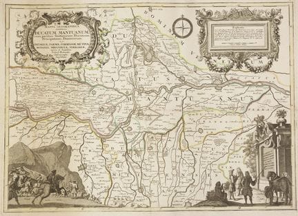 Maps. – Mantua / Milan. 2 hand-colored, engraved m
