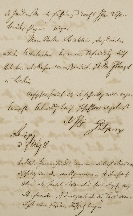 Gutzkow, Karl (1811–1878), German writer. A letter