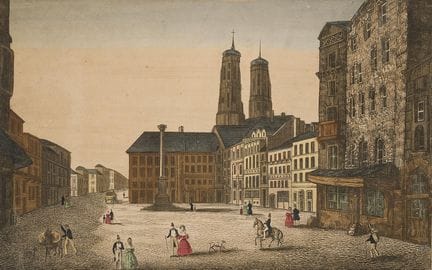 Munich, vue ancienne, avant 1638. Gravure sur cuiv