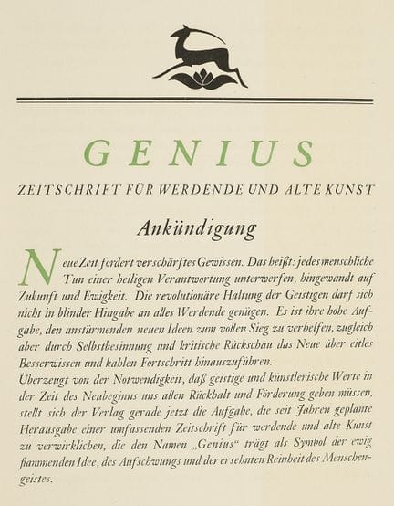 Genius. Journal of Emerging and Classic Art. Edite