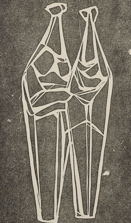 Hartung, Karl (1908-1967). Zwei Figuren. Originalh