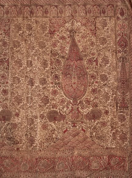 GRANDE TAPPETO KALAMKARI CON ALBERI DELLA VITA

In