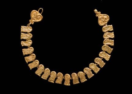 BRACCIALE O COLLANA FRAMMENTARIA CON ANATRE IN ORO