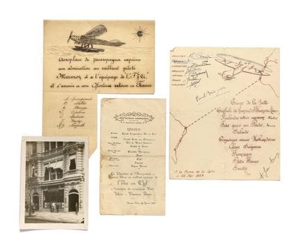 AÉROPOSTALE

2 MENÚS firmados, enero-mayo de 1933.