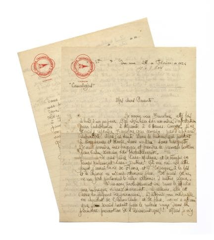 MERMOZ, Jean

Carta autógrafa «Jean», enviada desd