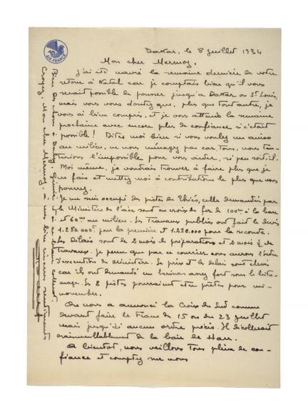AIR FRANCE

Carta personal del piloto-navegante Fr