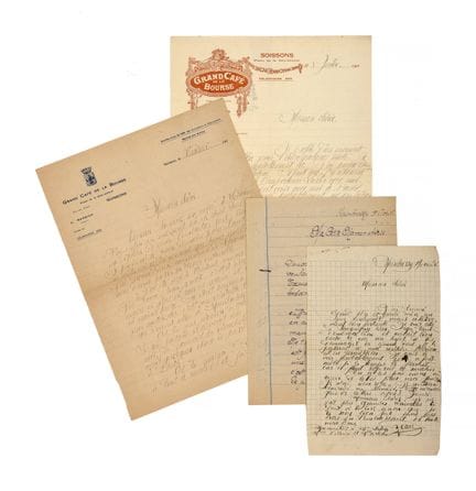 MERMOZ, Jean

4 cartas autógrafas «Jean», de Mainb
