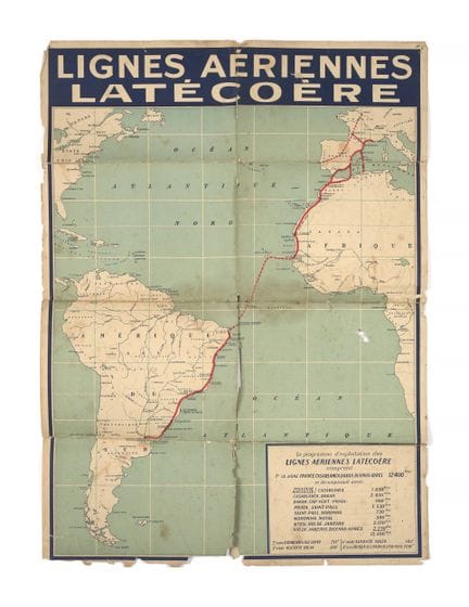 AFFICHE DES LIGNES AERIENNES LATÉCOERE AYANT APPAR