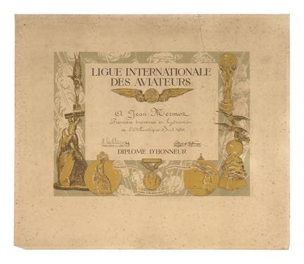 DIPLOMA DE LA LIGA INTERNACIONAL DE AVIADORES

En 