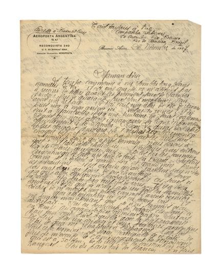 MERMOZ, Jean

Carta autógrafa «Jean», Buenos Aires