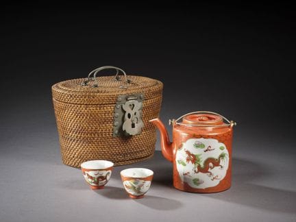 PORCELAIN TEA SET ATTRIBUTED TO JEAN MERMOZ

China