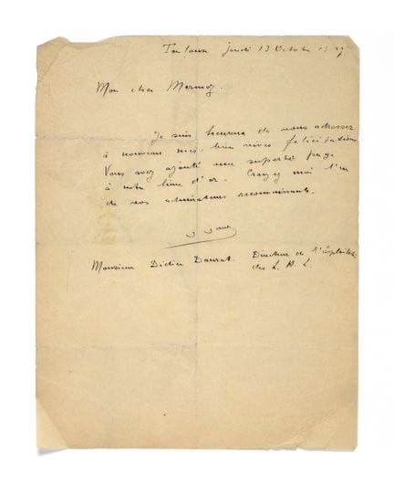 DAURAT, Didier (1891–1969)

Autograph letter, Toul