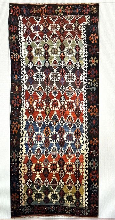 Tejido de lana de kilim turco de Anatolia, Konya o