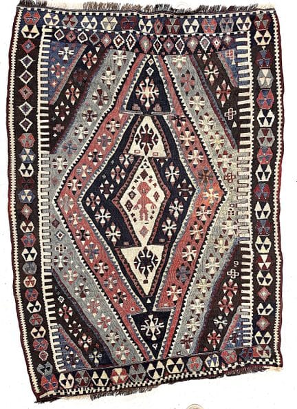 Kilim turco de Anatolia, Turquía, hacia 1900

De l
