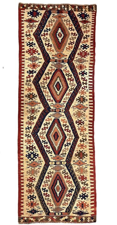 Kilim turco de Anatolia, Hotamis, Turquía, hacia 1