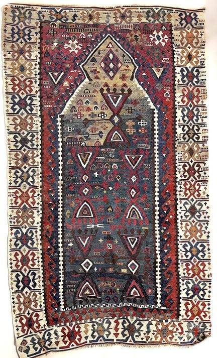 Kilim de oración turco de Anatolia, Erzurum (Turqu