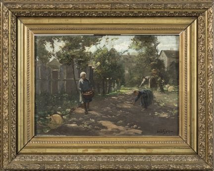 David GIRIN (1848–1917). 
"The Potato Harvest"
Oil
