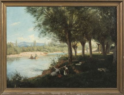Jean SCOHY (1824–1897)
"Picnic by the River," 1885