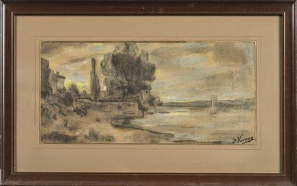 François VERNAY (1821-1896)
Bridge over a river
Pa