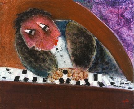 Juan RIPOLLES (nacido en 1932)
El pianista
Óleo so