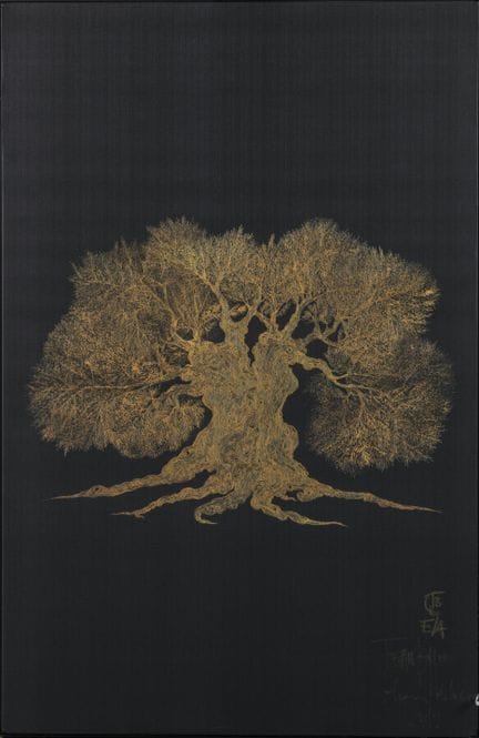 让·博吉奥（生于1963年）
《光之橄榄树》
 画布印刷
 右下角签名并标注编号的艺术家试印版。
带