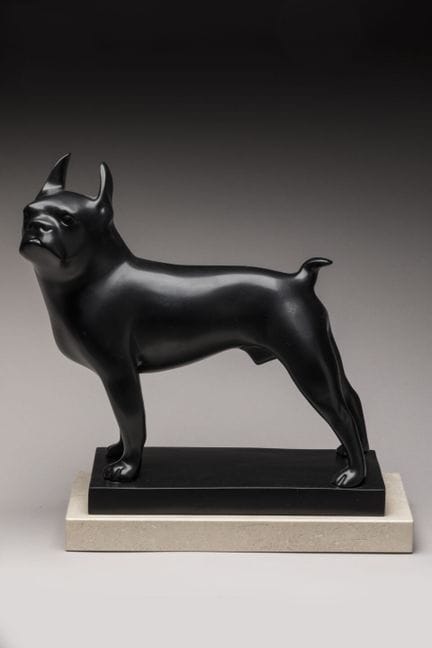 据弗朗索瓦·庞庞（François POMPON，1855-1933）作品
《TOY，波士顿梗》
黑